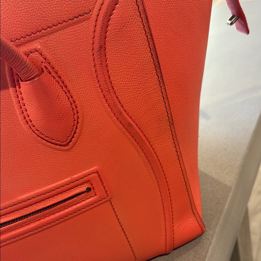 Iconic Authentic Celine Orange Luggage Tote Bag 12inch - Picture 4 of 8